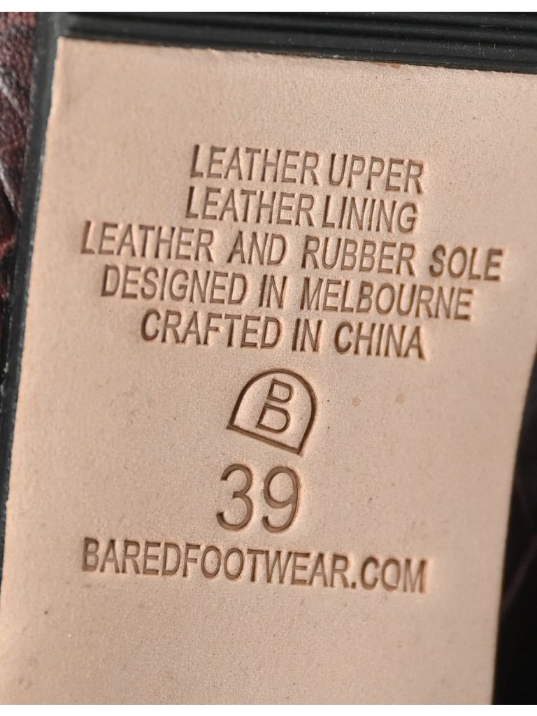 Bared Footwear Pandion Croc-Embossed Boots In Chocolate Brown Leather — image 7 of 8